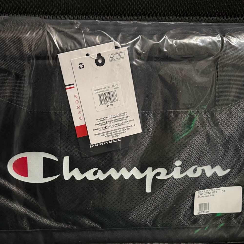 NWT - Brand New Champion Black and Gray Sports Bag